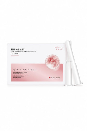 SEJIESYU Newly Sprouted Water Sensitive Collagen box packaging with two applicator tubes