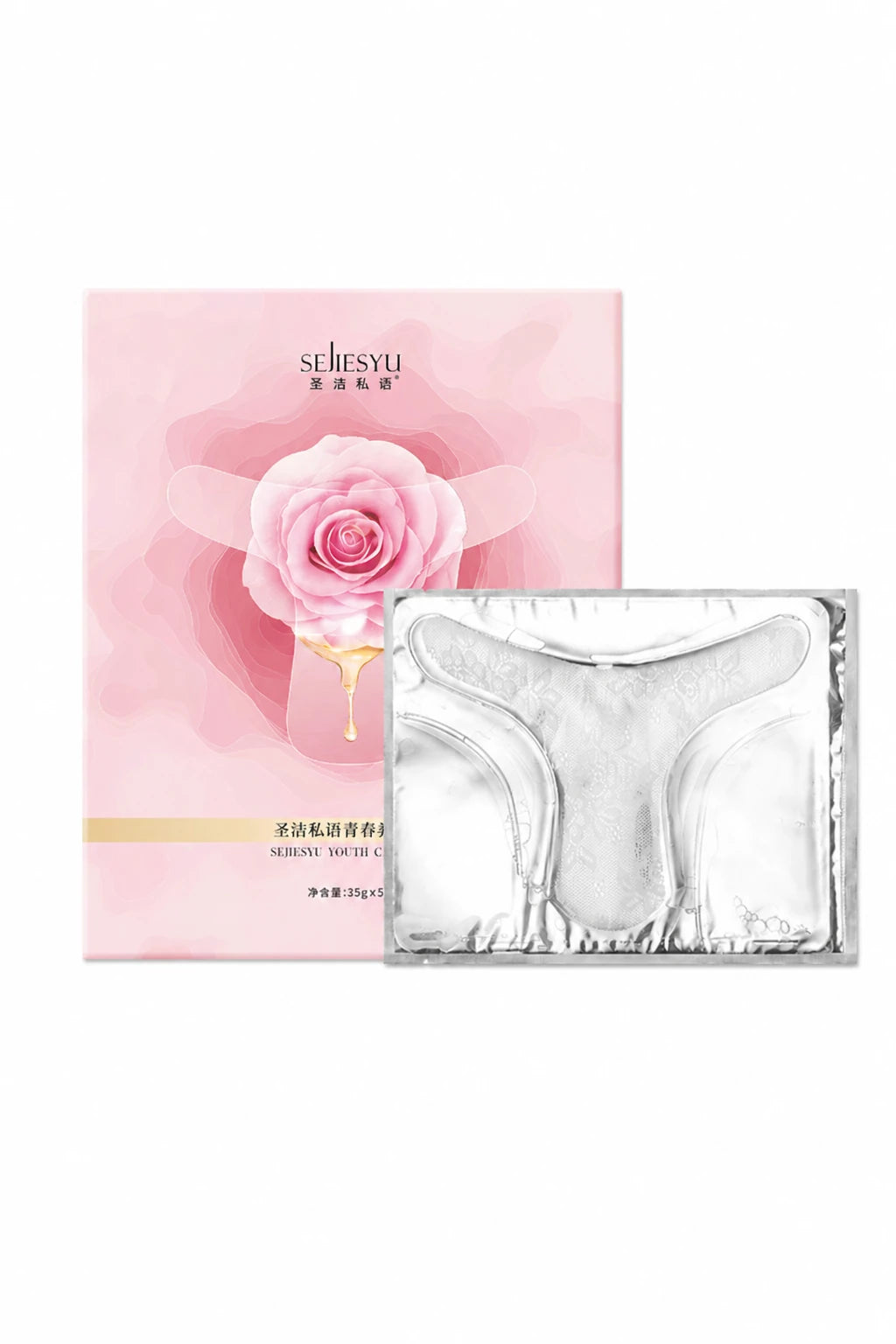 SEJIESYU intimate care product box and sachet with Y-shaped patch