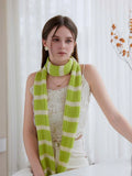 Extra Long Striped Ruffle Skinny Scarf - WEUXS
