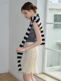 Striped soft knit neckwarmer - View 6 | WEUXS