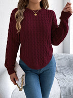 Cable Knit Crew Neck Sweater - View 11 | WEUXS