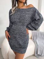 Marled Knit Sweater Dress - View 6 | WEUXS