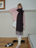 Wool blend ribbed knit scarf - View 6 | WEUXS