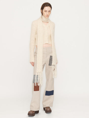 Cable Knit Skinny Scarf
