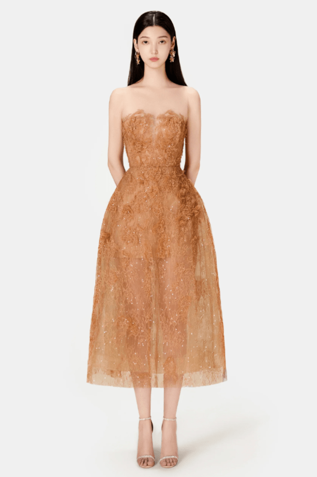 Beaded Lace Dress - WEUXS