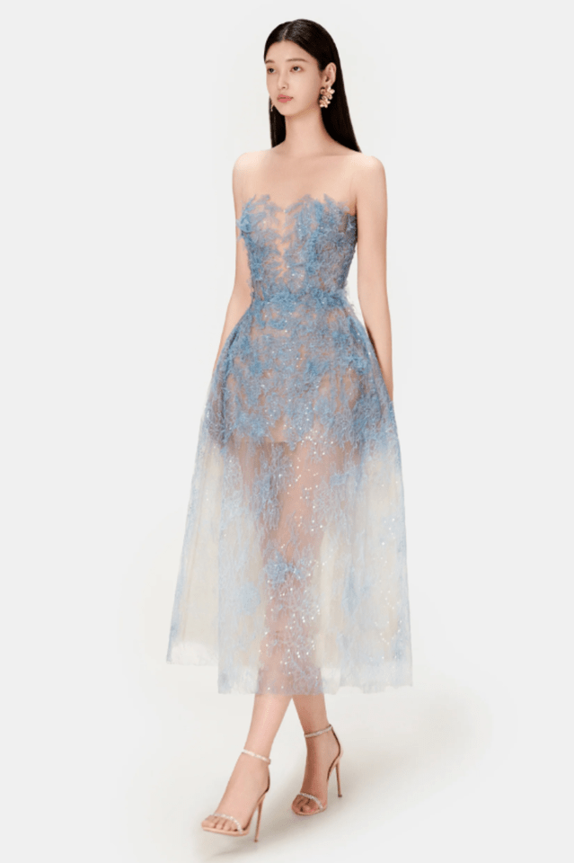 Beaded Lace Dress - WEUXS