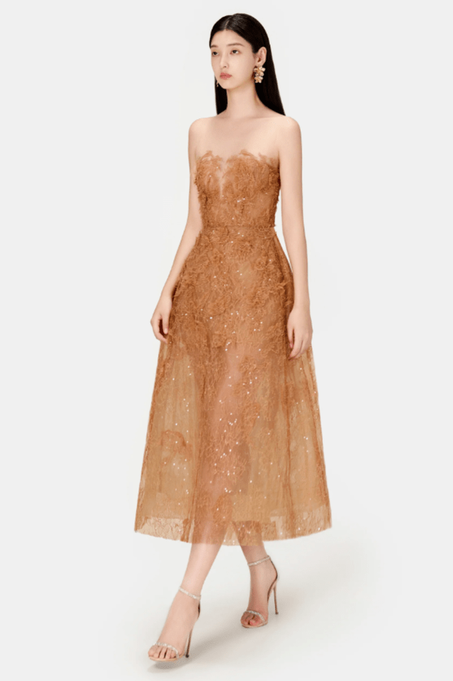Beaded Lace Dress - WEUXS