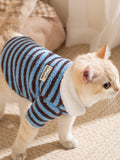 Red and white striped polar fleece pet vest - View 6 | WEUXS