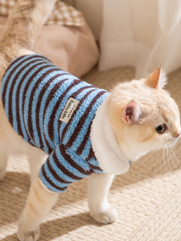 Red and white striped polar fleece pet vest - View 6 | WEUXS