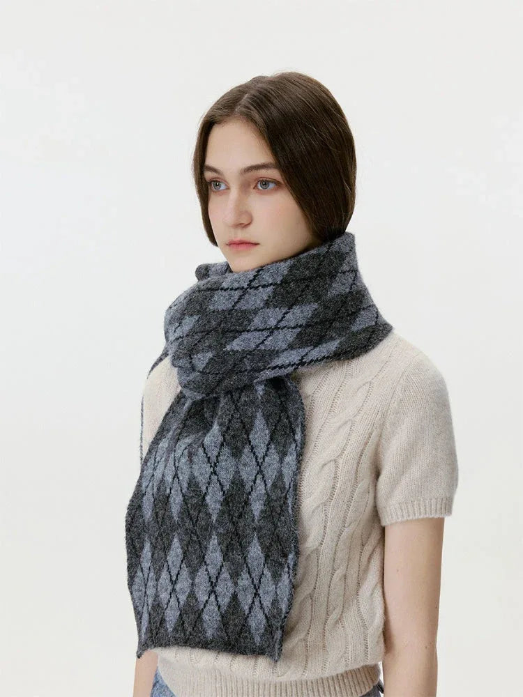 Argyle Knit Scarf for Cold Weather Secondary image