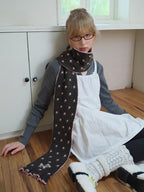 Wool Blend Jacquard Knitted Scarf