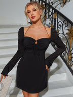 Halter Neck Square Neck Dress - View 10 | WEUXS