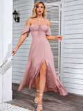 Puff Sleeve Square Neck Maxi Dress - View 40 | WEUXS
