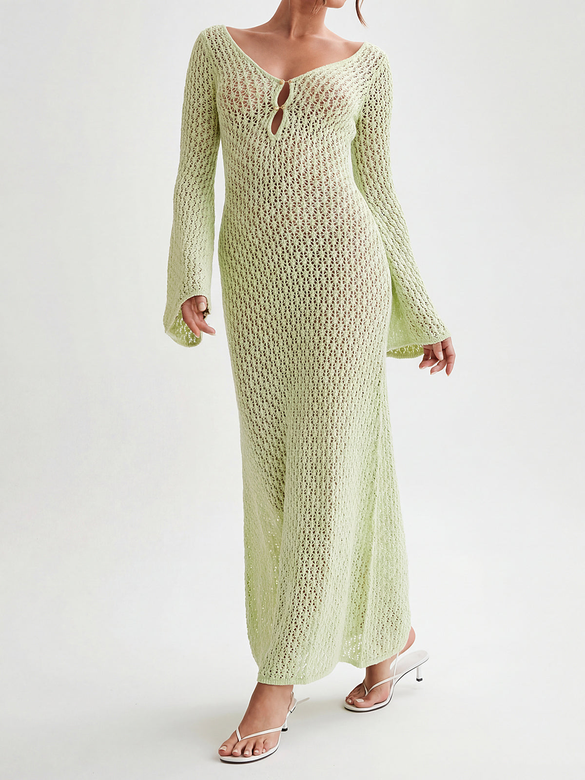 Crochet Maxi Dress - View 8 | WEUXS