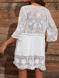 Lace beach cover up mini dress - View 7 | WEUXS