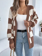 Checkerboard knit cardigan - View 11 | WEUXS