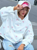 Butterfly Bow Print Oversized Hoodie - 12 - 29