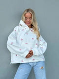 Butterfly Bow Print Oversized Hoodie - 12 - 29
