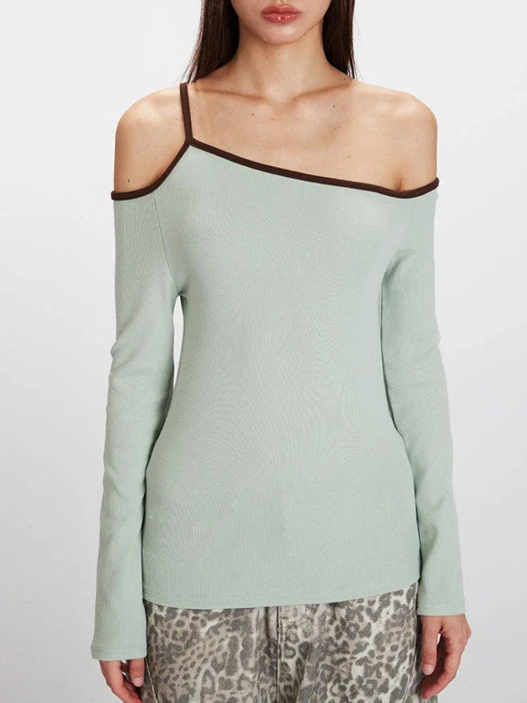 Asymmetrical Long Sleeve Top - View 6 | WEUXS