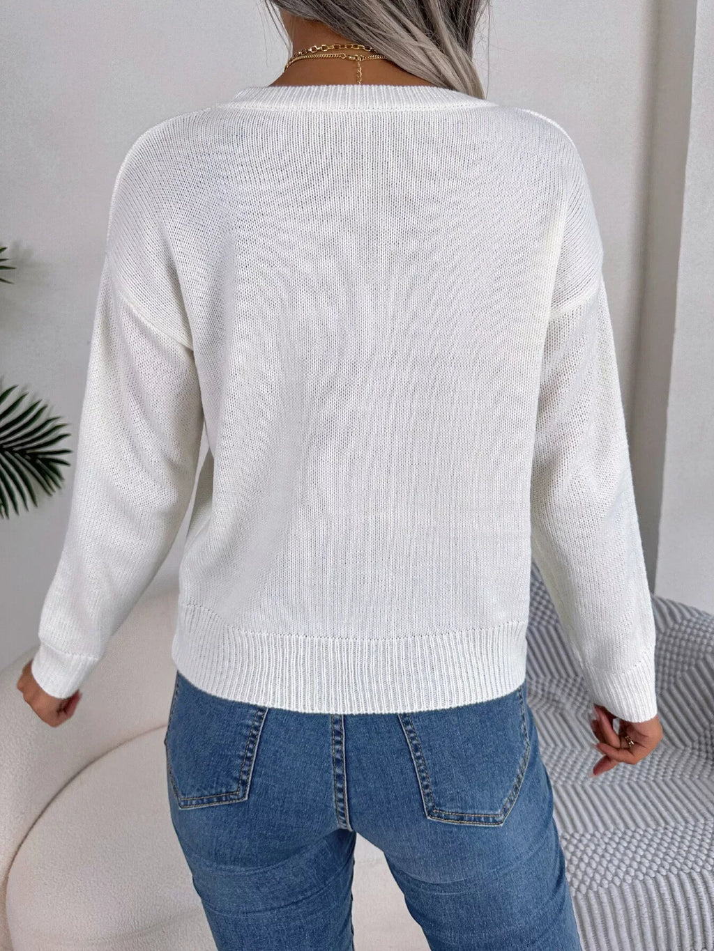 Cable knit sweater with heart design - View 19 | WEUXS