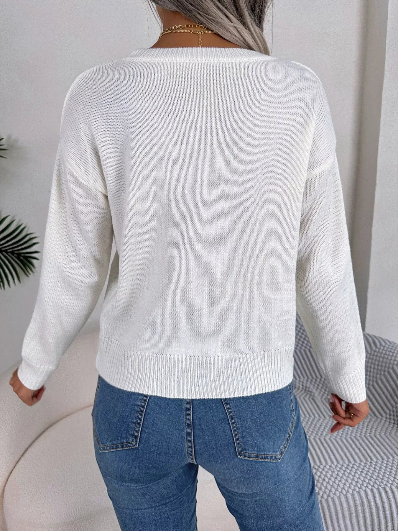 Cable knit sweater with heart design - View 19 | WEUXS