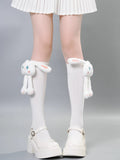 Knee high socks with detachable plush cat embellishment - View 10 | WEUXS