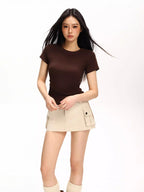 Women's ruched waist slim fit knit top - View 12 | WEUXS