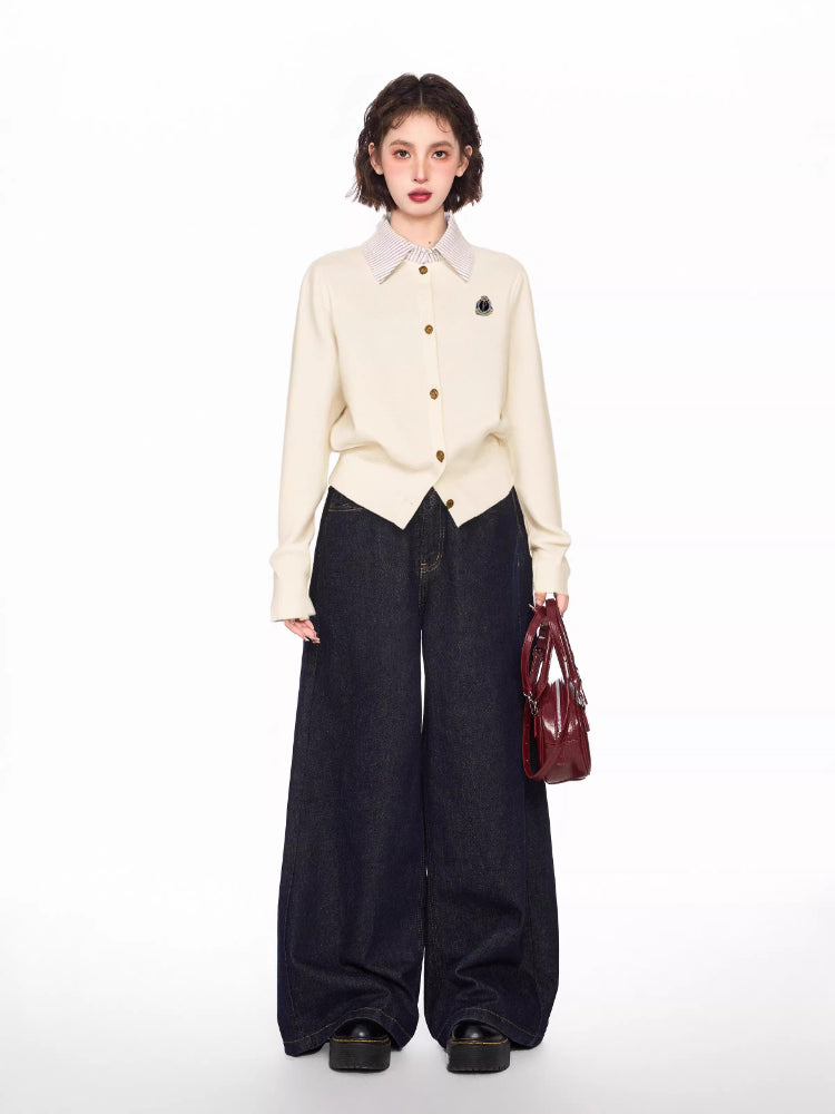 Collared Knit Cardigan Top Secondary image