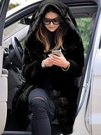 Faux Fur Hooded Coat - View 8 | WEUXS