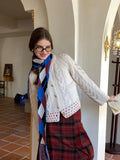 Vintage Argyle Skinny Scarf - View 7 | WEUXS