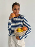 Men's striped knit crew neck sweater - View 7 | WEUXS