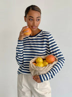 Men's striped knit crew neck sweater - View 7 | WEUXS