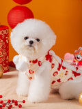 Dog wearing a New Year Tang Suit Vest - View 6 | WEUXS