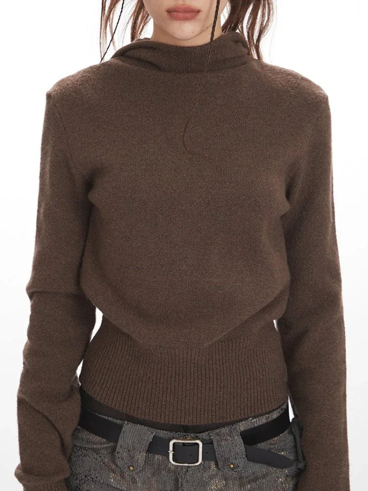 Hooded Knit Sweater - View 6 | WEUXS