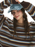 Retro Striped Knit Sweater - View 6 | WEUXS