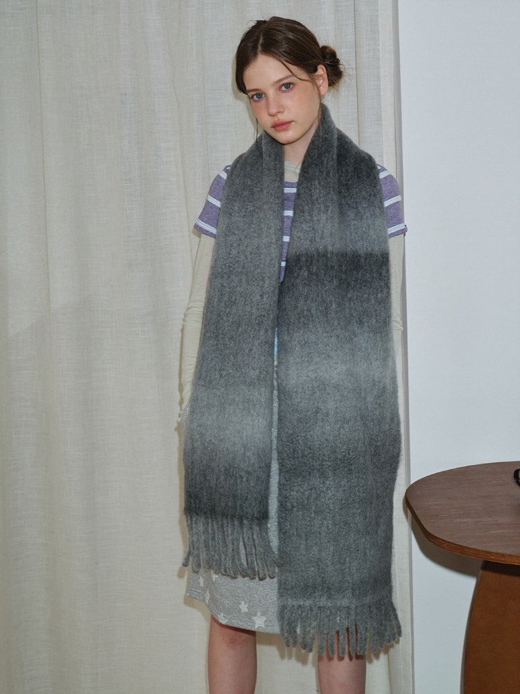 Gradient Wool Blend Scarf - View 13 | WEUXS