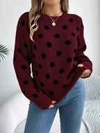 Polka Dot Knit Sweater - View 11 | WEUXS