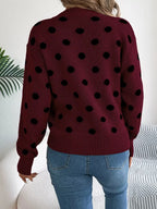 Polka Dot Knit Sweater - View 9 | WEUXS