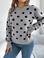 Polka Dot Knit Sweater - View 17 | WEUXS