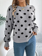 Polka Dot Knit Sweater - View 13 | WEUXS