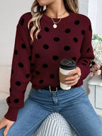 Polka Dot Knit Sweater - View 12 | WEUXS