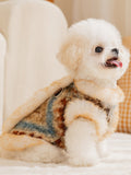 Fair Isle dog vest with faux fur trim - View 6 | WEUXS
