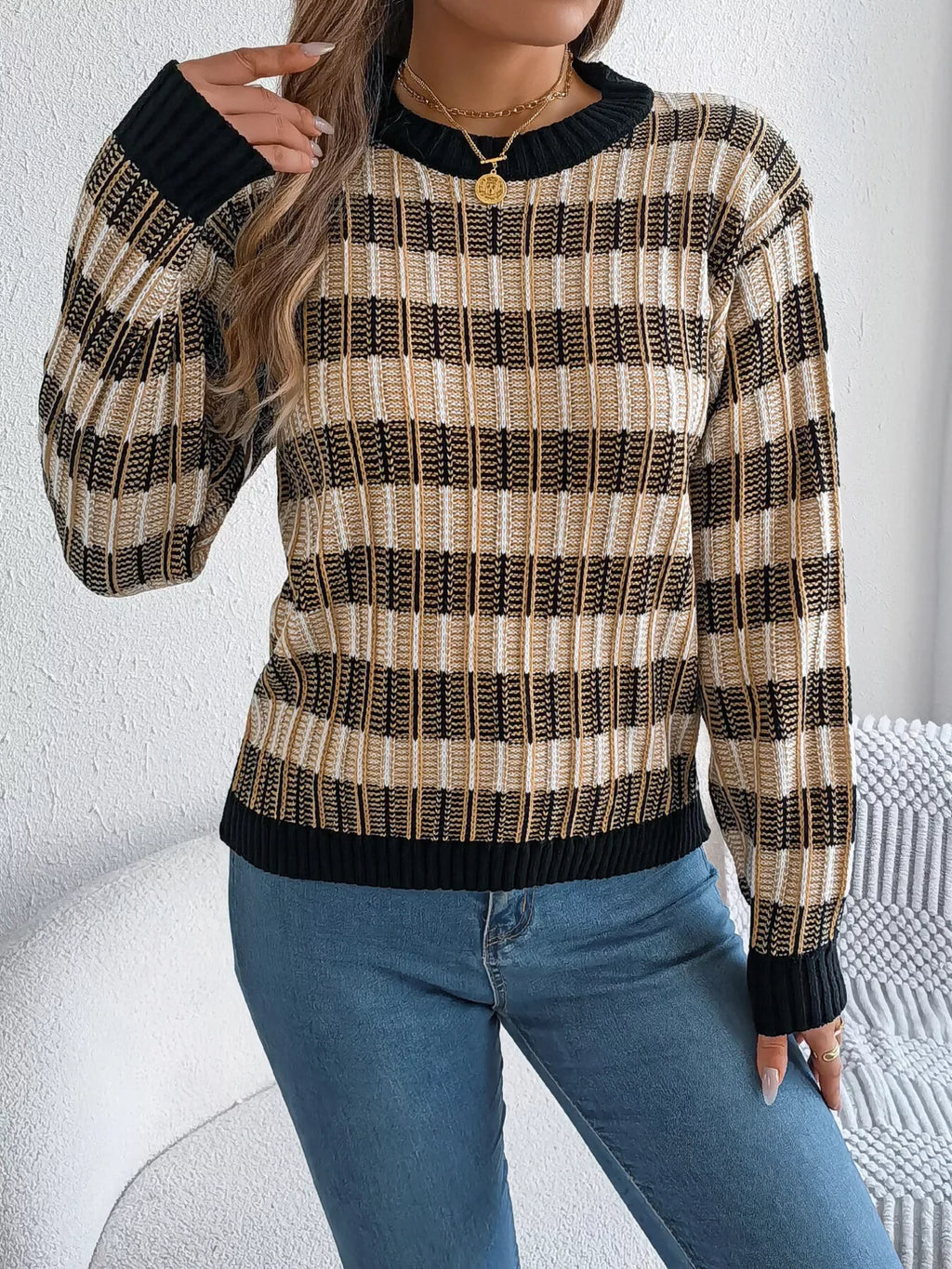 Vintage Lantern Sleeve Knit Sweater - View 12 | WEUXS