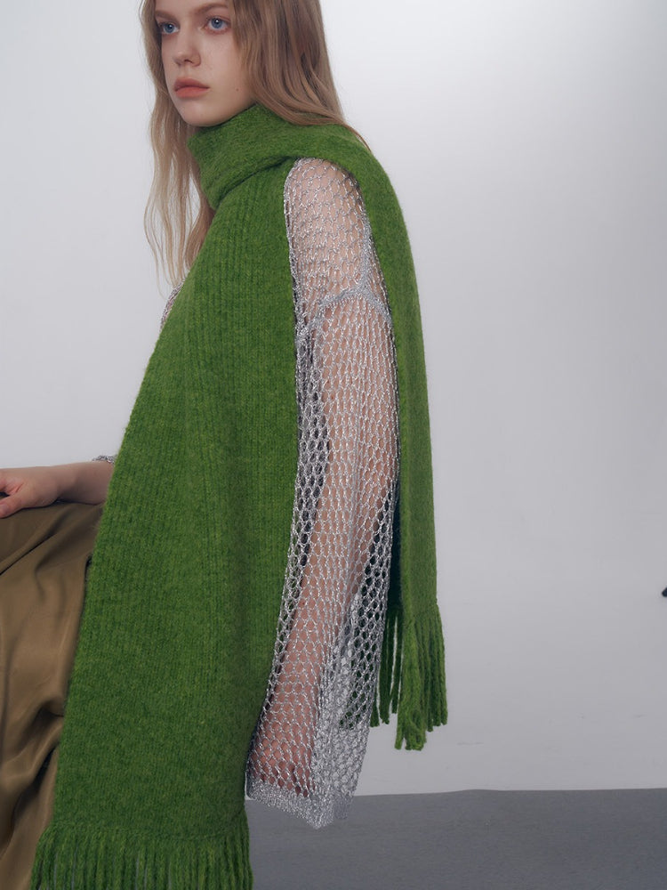 Soft Chunky Knit Oversized Scarf - View 6 | WEUXS