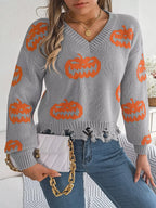 woman wearing black pumpkin knit sweater - View 10 | WEUXS