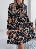 Vintage Pink Floral Pleated Dress - View 16 | WEUXS