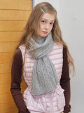 Classic Cable Knit Wool Blend Scarf Grey - WEUXS