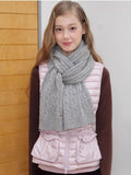 Classic Cable Knit Wool Blend Scarf Grey - WEUXS