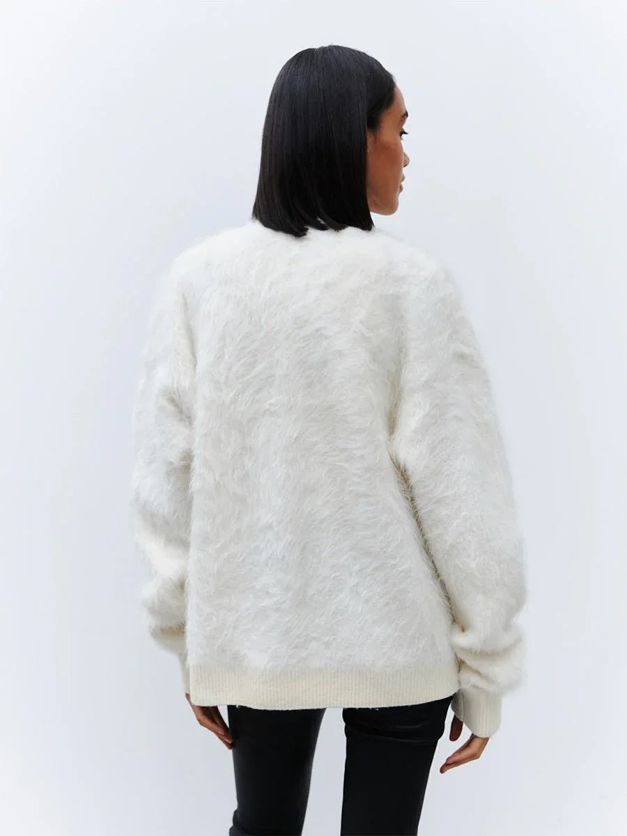Cloud Soft Faux Mink Button Down Cardigan - View 15 | WEUXS