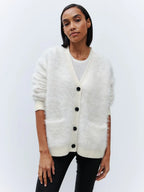 Faux Fur Button Cardigan - View 13 | WEUXS